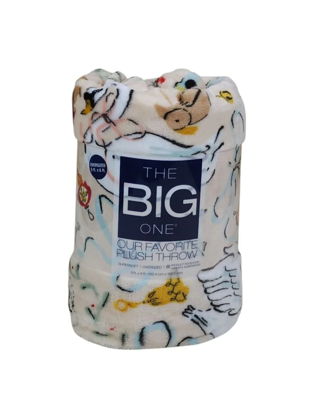The Big One Nostalgic Plush Throw Oversized Soft Blanket 5ft X 6ft